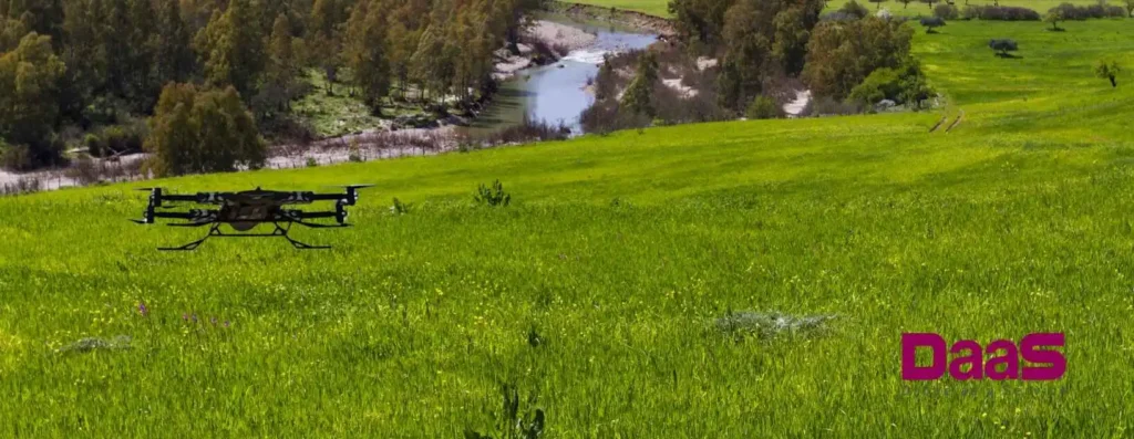 drone surveying garden to monitor environmental management