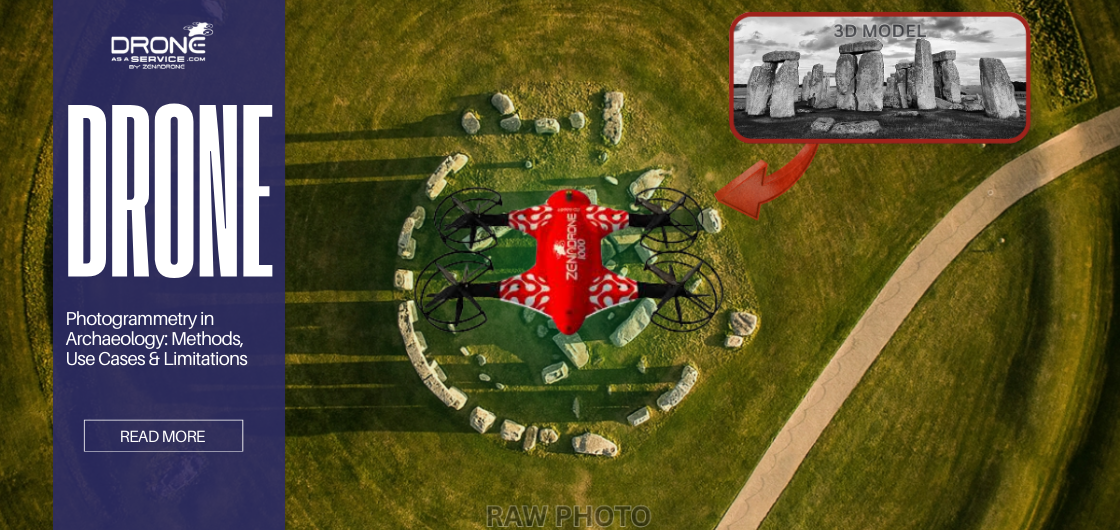 Drone-based photogrammetry capturing Stonehenge to generate a 3D archaeological model from aerial imagery
