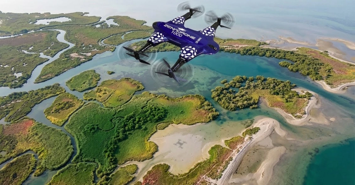 multispectral drone flying