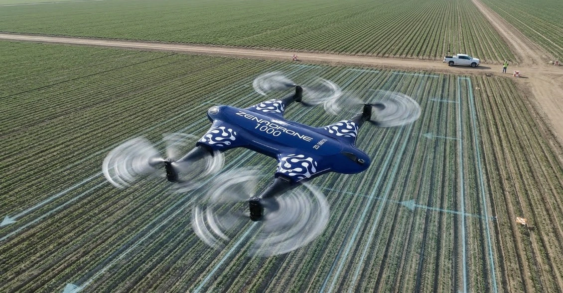 multispectral drone flying