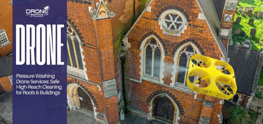Pressure Washing Drone Services Safe High-Reach Cleaning for Roofs & Buildings